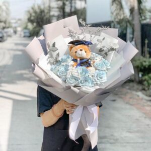 sky-blue-graduation-bouquet-10-roses