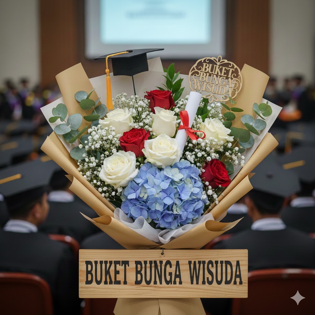 buket bunga wisuda elegan untuk hadiah kelulusan