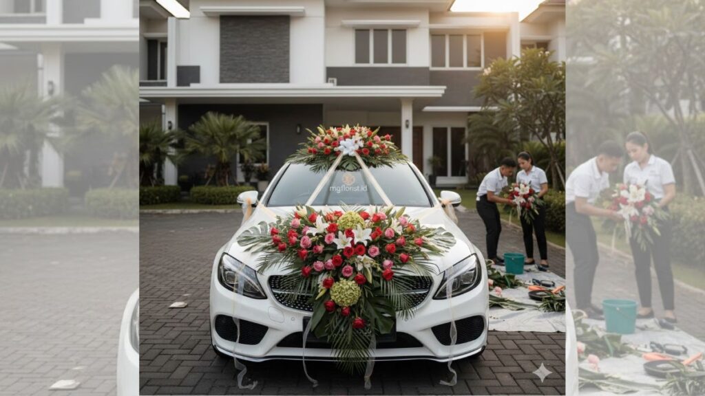 Jasa hias bunga mobil pengantin di Medan